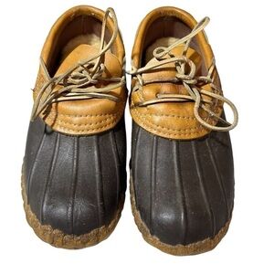 VINTAGE Mens LL BEAN Maine Hunting Shoe Boots Duck Leather Rubber Mocs 8M